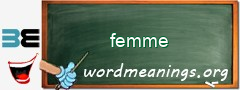 WordMeaning blackboard for femme